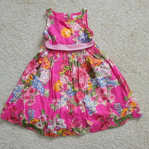 Ralph Lauren Circle Dress 24M Girl's Sleeveless Pink Floral Petticoat
